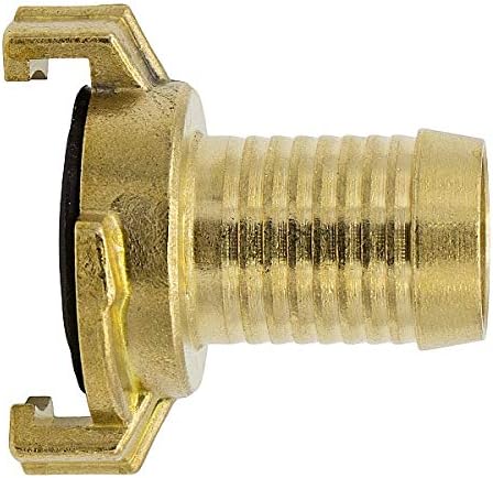 Variosan Plain Brass Quick Hose Connector, Nozzle, Untreated Brass, Geka System, White, 3/4"