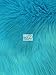 FAUX FAKE FUR SOLID SHAGGY LONG PILE FABRIC - Turquoise - 60