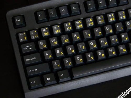 Swiss French German Keyboard Stickers Transparent Background Yellow Letters For Any Laptop Computer Pc Desktop Notebook Buy Online At Best Price In Uae Amazon Ae