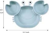 PandaEar 2-Pack Silicone Baby Plate with Suction and 2 Spoons Crab view 5