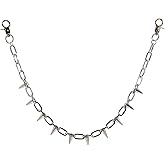 Pejnl 22″ Silver Stainless Rivet Wallet Chain for Rocker & Biker | Punk Hip-Hop Pants Chain, Pants Accessories for Women & Men