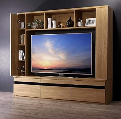 Amazon テレビ周りに収納力 55型対応 ハイタイプテレビボード 壁面