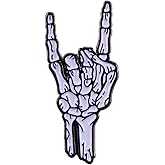 Rock Skull Enamel Pin Skull's Hand Brooch Lapel Pin Metal Enamel Horror Brooch Pin Halloween Accessory for Backpack Clothes Hat Decoration Badges for Women Men Girls Kids Gift Halloween