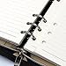 Chris-Wang 1Pk PU Woven Pattern Zipper Binder Business Zippered 6-Ring Portfolio Planner -Filler Paper, Pagefinder Ruler, Calculator, Clear PVC Card Bag Included (A6, Blue)