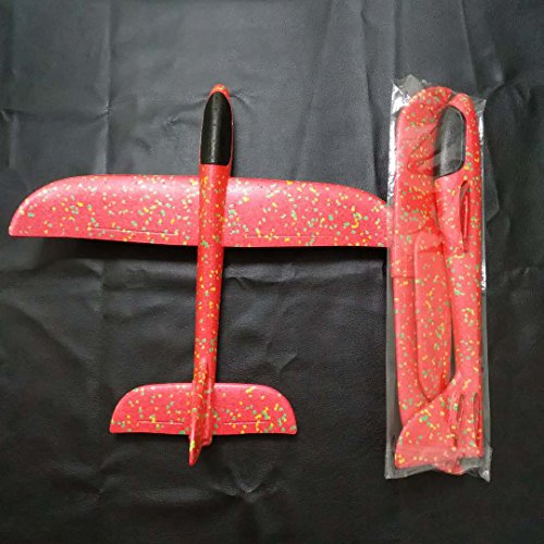 Throwing Glider Aircraft - Flying Toys Throwing Foam Airplane Inertia Glider Hand Launch Model Airplane Outdoor Sports Gift Free Flight Toy for Kids, Children, Boy, Girl (Red)