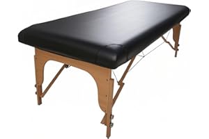KAKU HOME Massage Table Cover Protector Vinyl Leather Spa Bed Covers - Fits Beds 28-32" Wide, Lash Bed Protective Cover Fitted, Esthetician Accessories, Waterproof & Oilproof & Reusable & Elastic (Black)