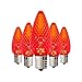 HLO Lighting Set of 25 Red C9 Christmas Lights | Faceted C9 LED Christmas Light Bulbs for Indoor & Outdoor Use | Durable C9 LED Lights | Replacement C9 Bulbs