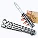 Kaqkiasiog 1 Pcs Newest Black Skull Totem Stainless Steel Practice Tactical Dull Butterfly Comb Folding Knife Blunt Rotatable Trainer Hand Safe Training Unsharpened Tool Set
