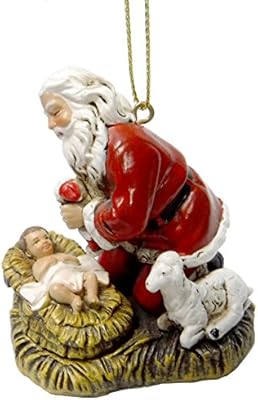 santa and baby jesus ornament