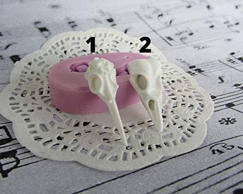 Silicone 3D-molds in the form of skulls of birds of different shapes. Molds for polymer clay and plastic.