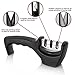Convenient Kitchen Knife Sharpener- Emmabin 3 Stage Knife Sharpening Tool for Blades Repair Restore and Polish (Cut-Resistant Glove Included )