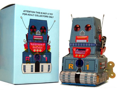 R-1 Robot Tank Tin Toy windup