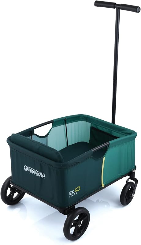 Eco Light Carro Playa, Carro Transporte Playa con Asiento para 1 Niño, Carro para Niños Plegable, Carro Plegable hasta 50 kg, Verde