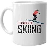 M&P Shop Inc. I'd Rather Be Skiing - Coffee Mug Best Birthday Holiday Christmas Day Gift Idea for Men and Women Family Friends and Co-Workers