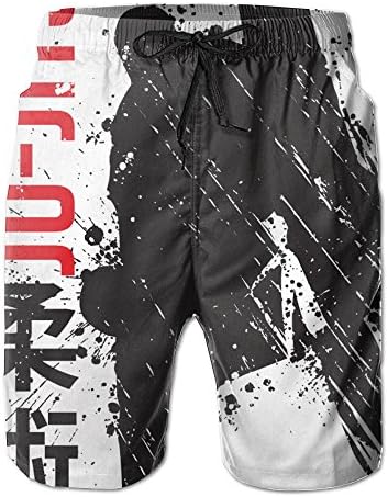 POOP LOOL Men's Jujitsu Beach Short Pant Swimming Pants Sandy Sport Pants with Pockets for Summer