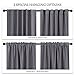 PONY DANCE Blackout Window Curtains - Short Gray Thermal Insulated Drapes Back Tab/Rod Pocket Room Darkening Panels Energy Saving for Bedroom/Bathroom, 42 W x 54 L, Grey, 1 Pair