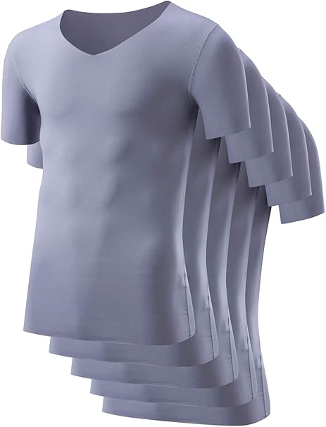 Amazon Hafos インナーシャツ メンズ 半袖 5枚組 Vネック シームレス 切りっぱなし 襟 袖 縫い目なし スリム Tシャツ 速乾 肌着 L 3xl インナーシャツ 通販