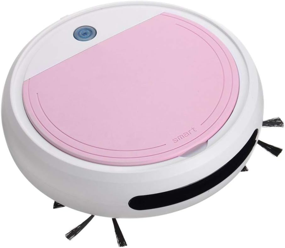 BINGFEI Rechargeable Smart Robot 4 in 1 Vacuum Cleaner Auto Smart Sweeping Robot UV Sterilizer Strong Suction Sweeper Vacuum Cleaners,White Pink
