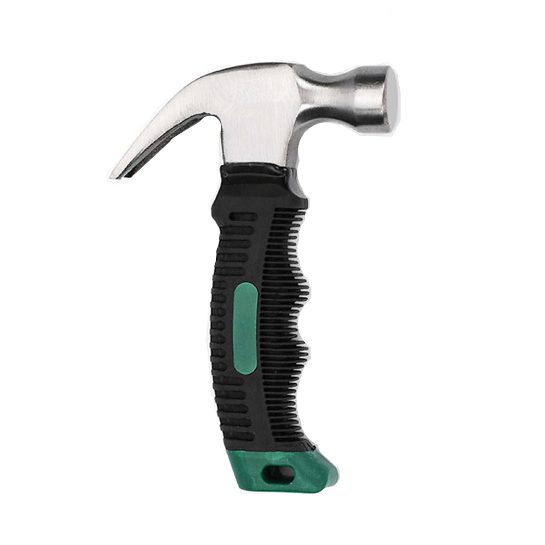 Hotooldo 8 Oz Stubby Claw Hammer Small Mini Forged Steel Straight Rip Claw Nail Hammer Small Hammers Tool for Repairing Woodworking Building (Black-Green)