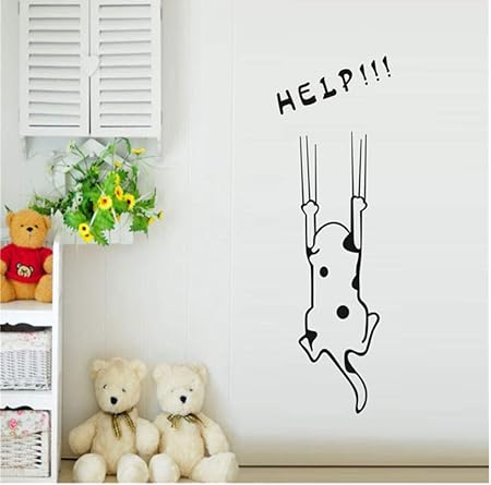 Lyhzxc Lindo Gato Blanco Y Negro Pegatinas De Pared Dibujos Animados
