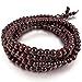 INBLUE Men,Women's 6mm Wood Bracelet Link Wrist Necklace Chain Tibetan Buddhist Red Sandalwood Bead Prayer Buddha Mala Chinese Knot Elastic