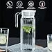 Water Pitcher, OCUBE Food-Grade Plastic Acrylic Juice Jugs with Lid(1.1 Liters) Shatterproof and Heat Resistant Party Pitcher for Water,Iced Tea,Orange Juice,Lemonade,Milk and More Beverages-Clear