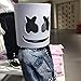 DJ LED Mask - Music Festival Party Light Up Mask Cosplay Costume - Carnaval Halloween Disco Headgear Prop Latex Full Head Hat - Carnival DJ Helmet White