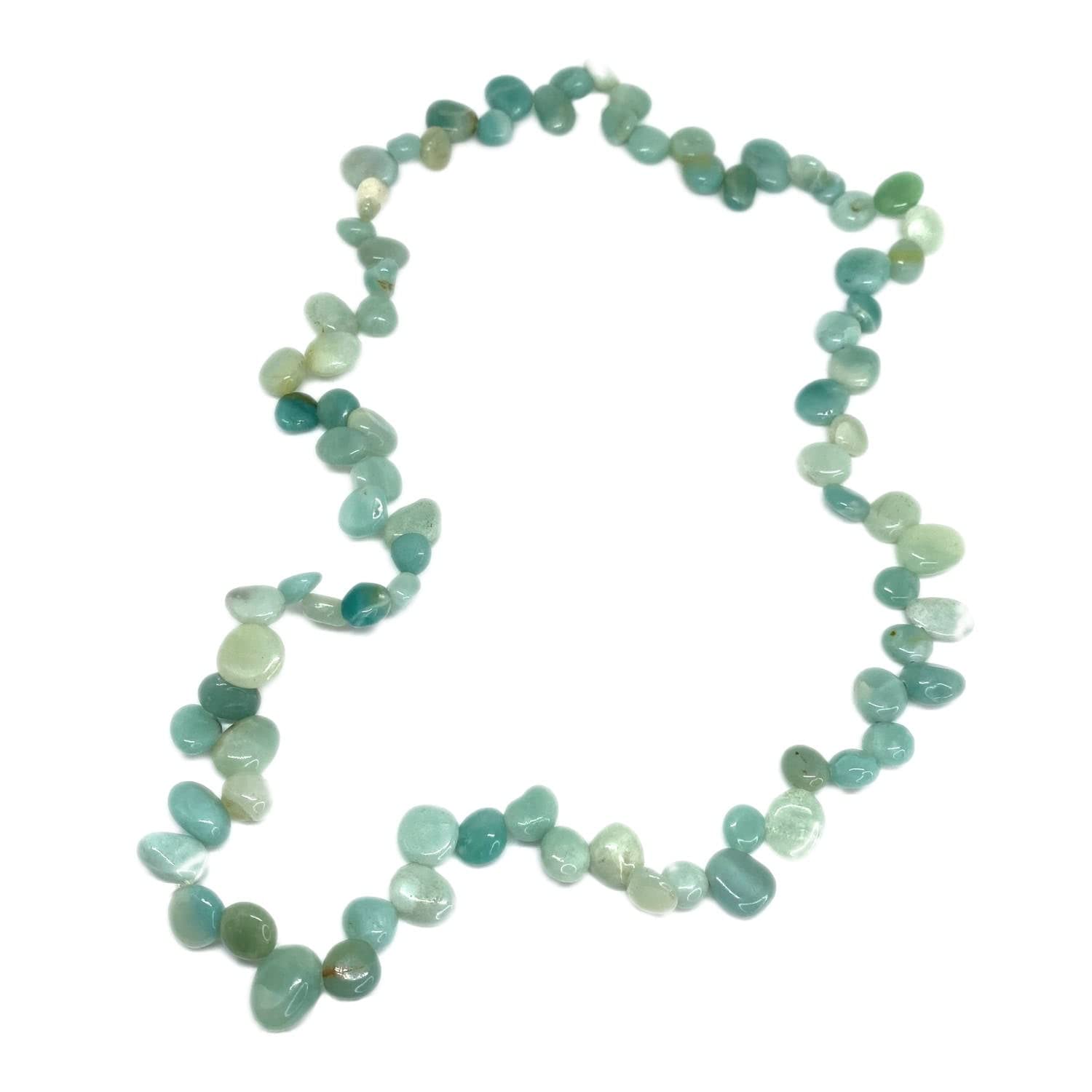 Amazonite 26" Claspless 10mm Pear Shaped Bead Rope Necklace