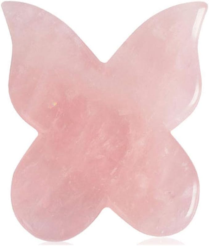 Mougerpai Massage Stonenatural Powder Crystal Jade Scraping Board Butterfly Shape Health Beauty Meridian Health Care