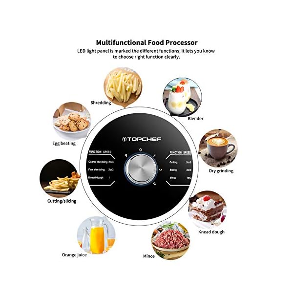 Food-Processor-Topchef-1100W-Multifunctional-Food-Processor-Blender-Chopper-Mixer-Grinder-Citrus-Juicer-Knead-Dough-Blades-Shredder-Slicing-Attachments-and-32L-Bowl-15L-Blender-Jug Food Processor Topchef 1100W Multifunctional Food Processor- Blender, Chopper, Mixer, Grinder, Citrus Juicer, Knead Dough Blades, Shredder, Slicing Attachments and 3.2L Bowl 1.5L Blender Jug
