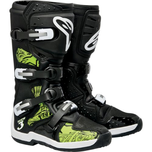 Alpinestars Tech 3 Boots 2012 Black Green Chrome US 5