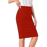 Sweet Hearts Pencil Skirt for Women- Regular & Plus Size- Below Knee Office Work Bodycon Midi Skirt Made in USA
