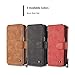S7 Edge Dermis Wallet case,AKHVRS Handmade Genuine Cowhide Leather Wallet Cover Case - Large Capacity Leather Wallet Type Case with Zipper Wallet Case for Samsung Galaxy S7 Edge - Black