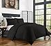 Zen Bamboo Ultra Soft 3-Piece Rayon Derived From Bamboo Duvet Cover Set - Hypoallergenic and Wrinkle Resistant - Full/Queen - Black