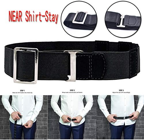 LCLrute Adjustable Near Shirt-Stay Best Belt Non-Slip Wrinkle-Proof Strap Upgrade Shirts Band Tuck In The Blouse Men Belts Adult Unisex,3CM (Black)