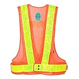 Fuloon 16 LED Light Up Safety Reflective Stripes Vest Traffic Outdoor Night Safety Warning Clothing