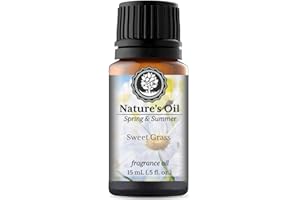 NATURE'S OIL Sweet Grass Fragrance Oil (15ml) for Diffusers, Soap Making, Candles, Lotion, Home Scents, Linen Spray, Bath Bombs, Slime