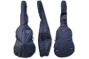 Vetimobato 3/4 Upright Double Bass Gig Bag – 600D Nylon Raincoat String Instrument Bag with Thick Padding, Shoulder Strap,Storage Pockets – Protective Cover for Upright Double Bass(3/4 Size)