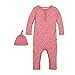 Burt's Bees Baby - Unisex Baby Romper and Hat Set, One Piece Jumpsuit and Beanie Set, 100% Organic Cotton, Chrysanthemum Ditsy Leaf, 6-9 Months