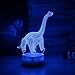 Dinosaur Illusion Night Light for Kids Birthday Gifts Optical Desk Lamp Table Touch Nursery Walking Animals Party Western Christmas Gift Children Room Decor 7 color Changing USB Crackle Diplodocus
