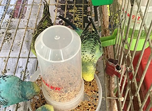 Bird Feeder Waterer, Bird Hamster Small Animal Feeder, Round Pet Water Bowl for Guinea pig Budgerigar Canary Cockatiel Finch Parakeet Food Container By Old Tjikko (water+feeder)