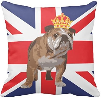 English Bulldog With Crown And Union Jack Pillow Case