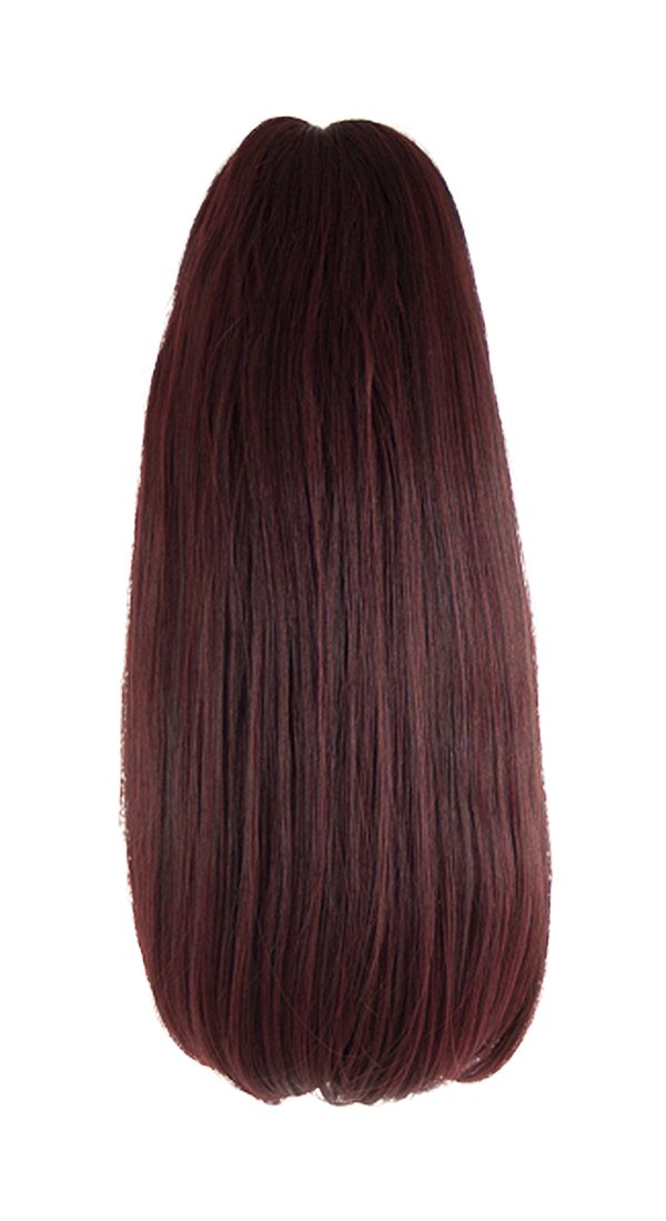 Pearl Claw Clip Ponytail (Black & Burgundy)