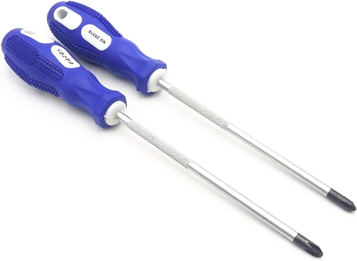 Long handle 6 mm magnetic tip crosshead Phillips screwdriver 2Pcs (PH2 X 150mm)
