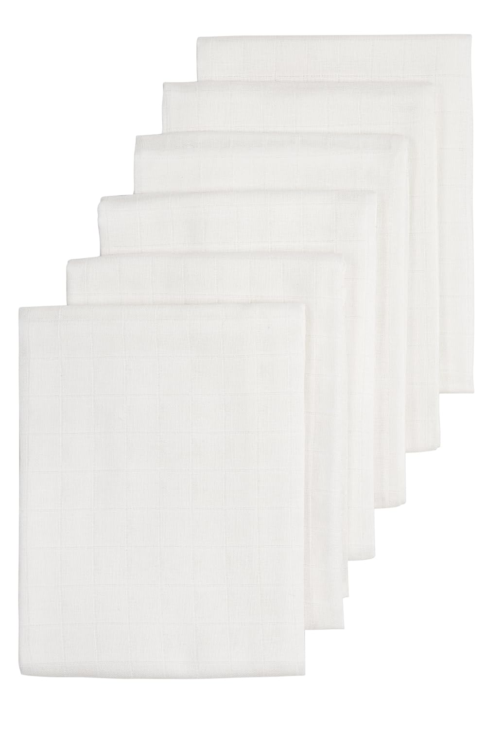 Meyco 452100 Muslin Nappies Burp Cloths 70 x 70 cm 100% Cotton White Pack of 6
