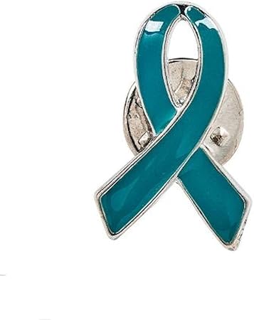 Amazon.com: 12 Teal Awareness Ribbon Pins Ovarian cancer, cervical