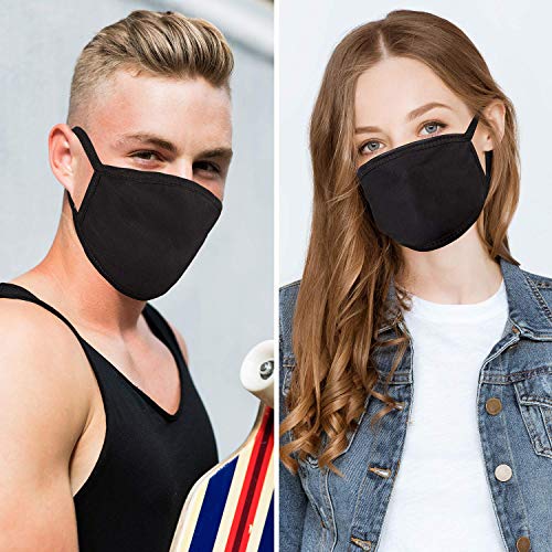 Cotton Mouth Mask Anti Dust Mouth Mask,Unisex Black Face Mask Reusable Fashion Mask Anime Face Mask Washable Mask Reusable Mask for Cycling Camping Travel for Adults Men Women