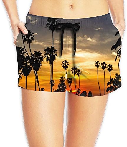 Sunset Palms Women's Swim Trunks Quick Dry Water Beach Board Shorts