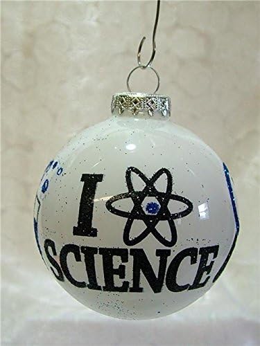 Glass I Love Science Bulb Atom Microscope Test Tubes Beaker Christmas Tree Ornament