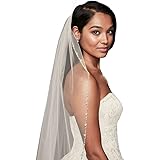 Delicate Beaded Edge Fingertip Veil Style V708